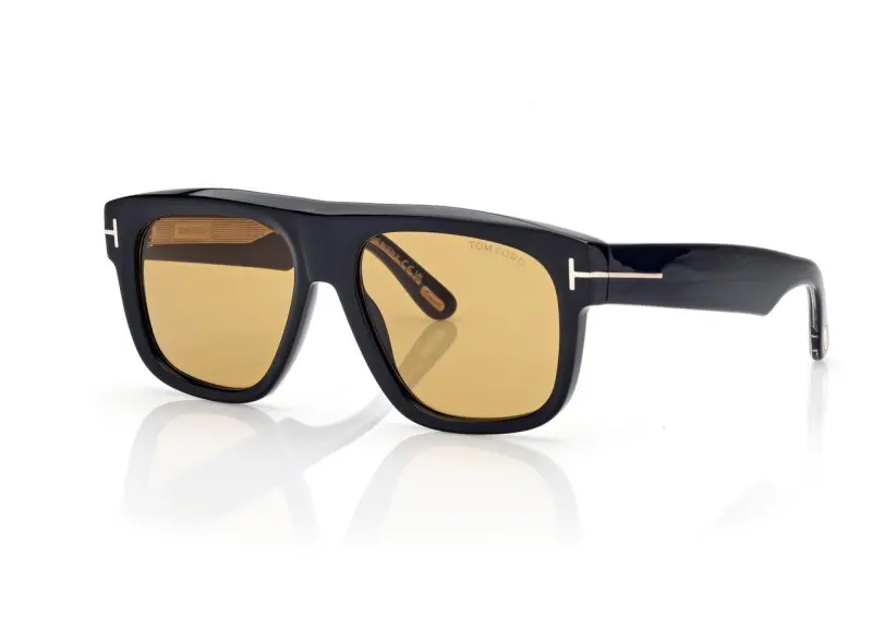 ICON GEOMETRIC SUNGLASSES SHINY BLACK / BROWN online